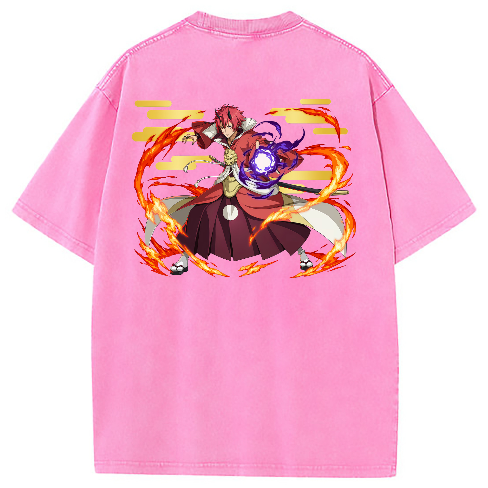 （画像用） 転スラ Regarding Reincarnated to Slime 綿100% ヴィンテージ風 半袖Tシャツ（背面プリント）